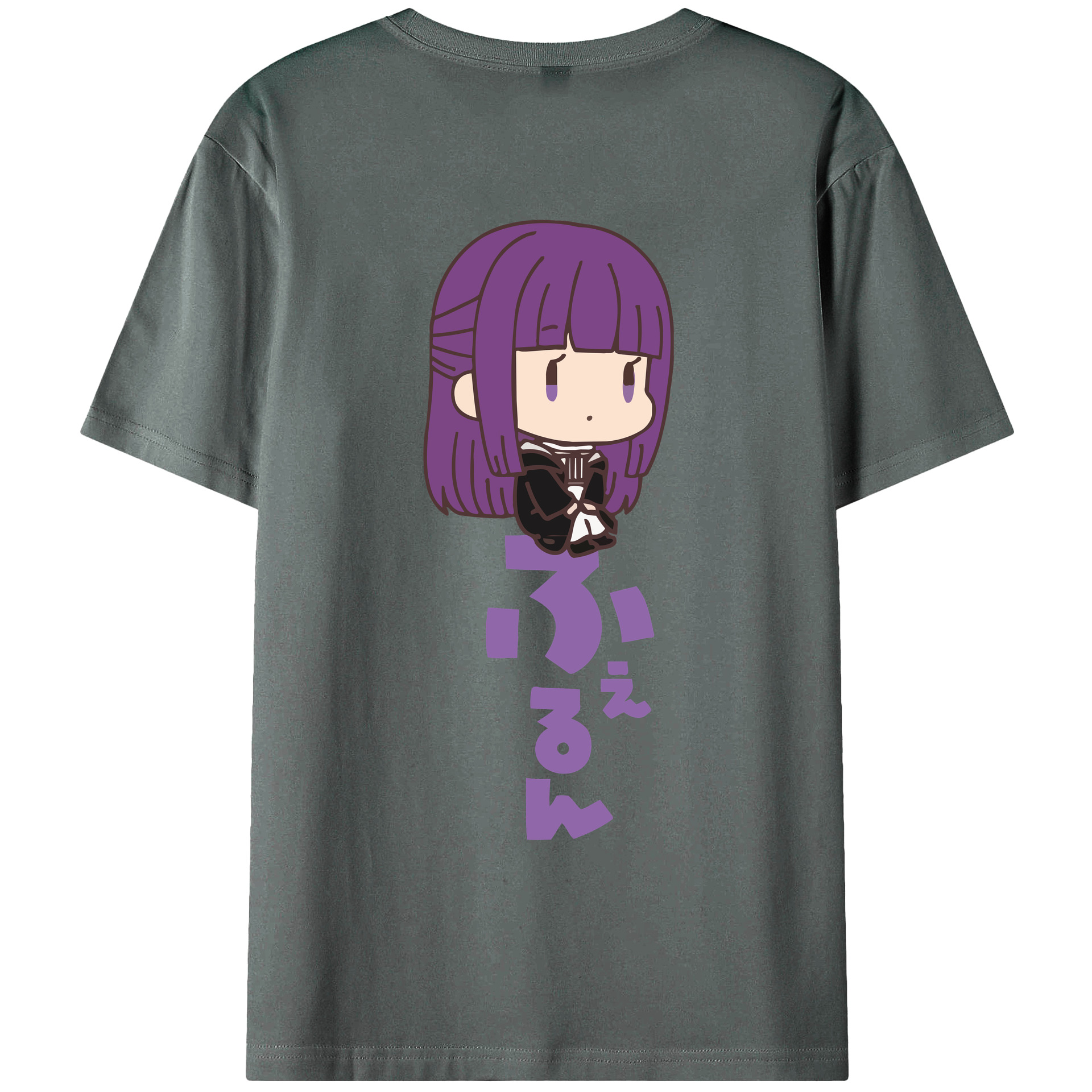 （画像用） 葬送のフリーレン Frieren 綿100％ メンズ半袖Tシャツ（バックプリント） 通気性